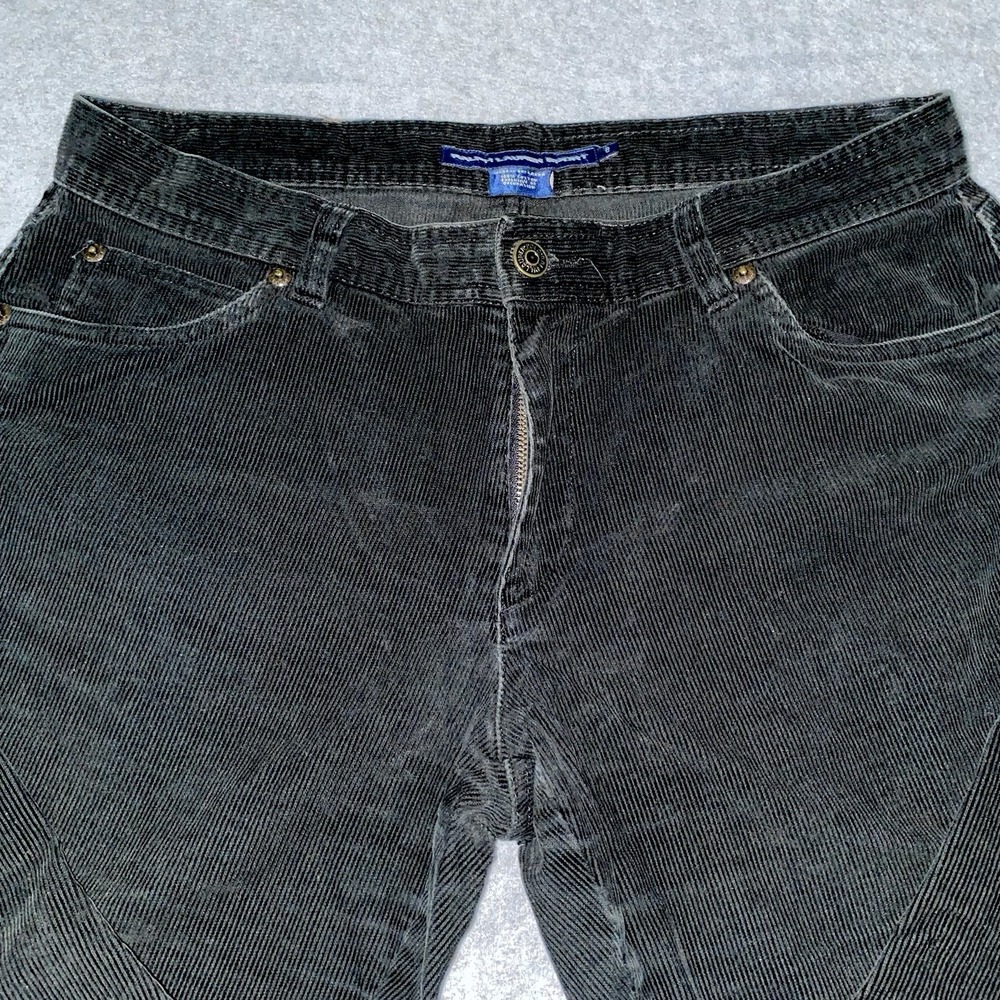 Ralph Lauren Sport Women's 8 Black Corduroy Jeans RL Stud Patch Y2K Straight Leg - Picture 8 of 16